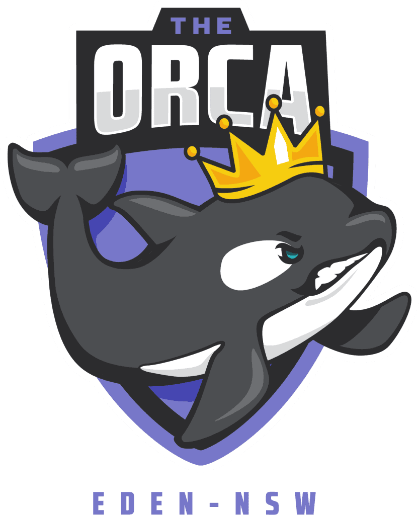 The Orca logo for the Quad Crown MTB (Mountain Bike) Stage Race in Eden NSW in 2023