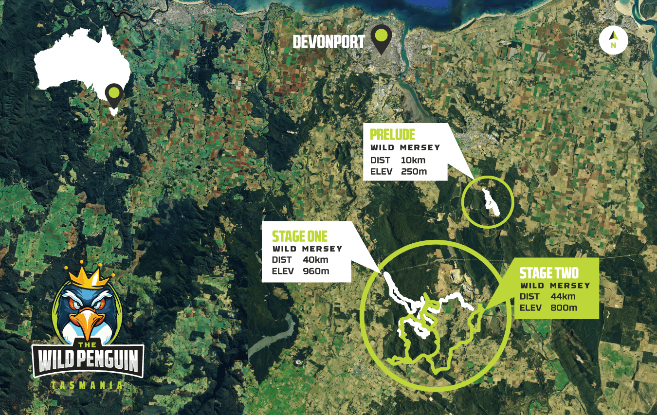 Overview Map for Quad Crown MTB Stage Race The Wild Penguin
